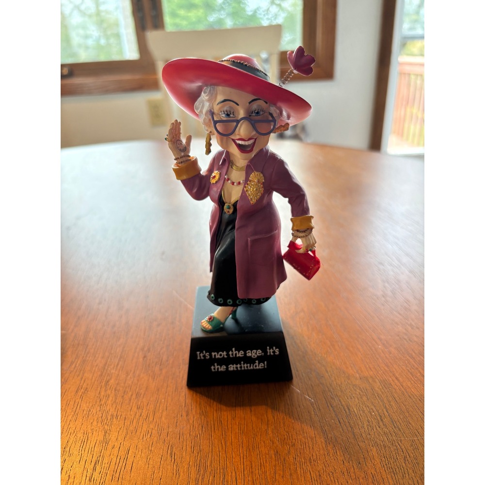 Westland Giftware Biddys Attitude Figurine 12804 Purple Red Hat 2004 Vintage